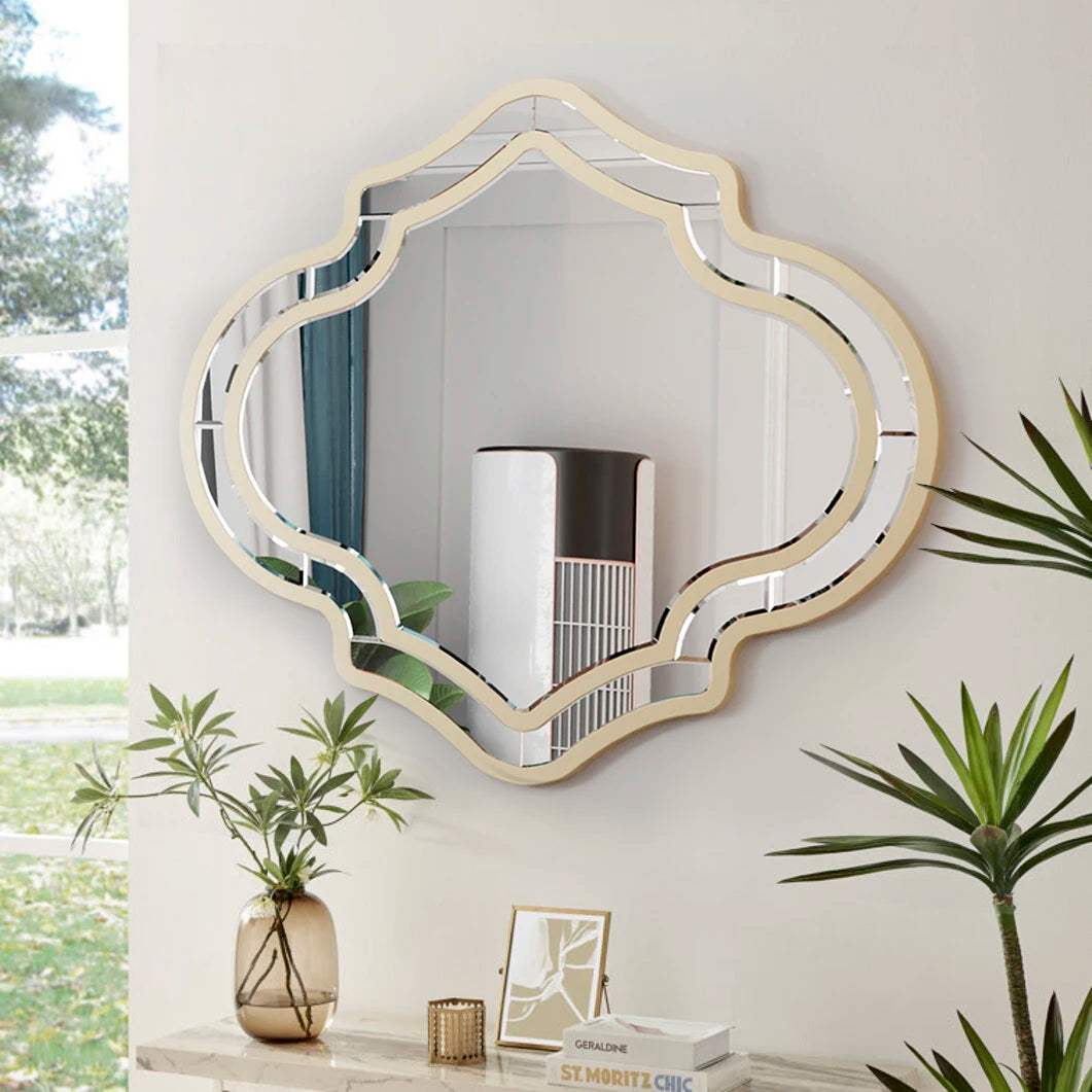 Hign-concerned Wall Mirror Glass Frame Accent For Living Room