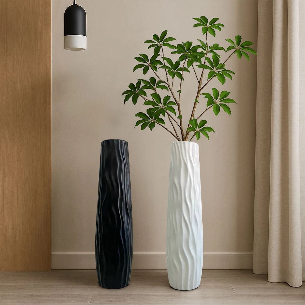 Shunmaii Exquisite Line Textured Floor Standing Vase For Living Room