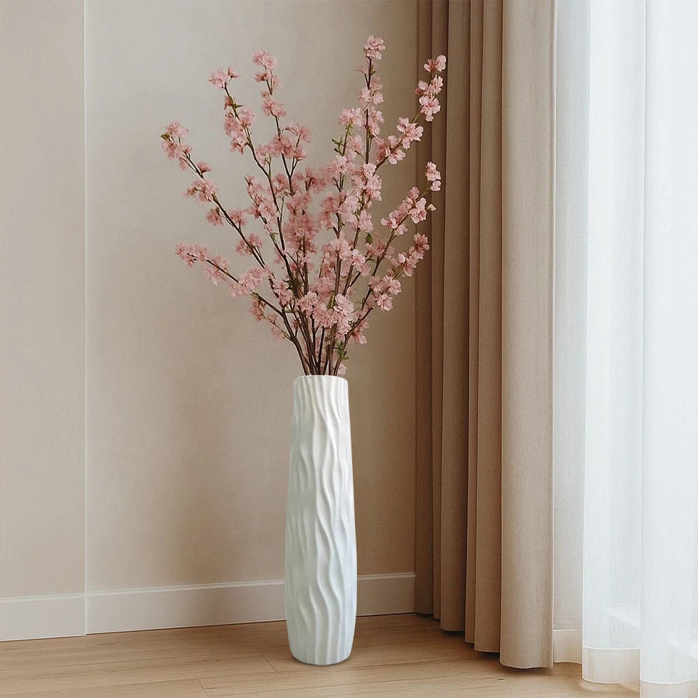 Shunmaii Exquisite Line Textured Floor Standing Vase For Living Room