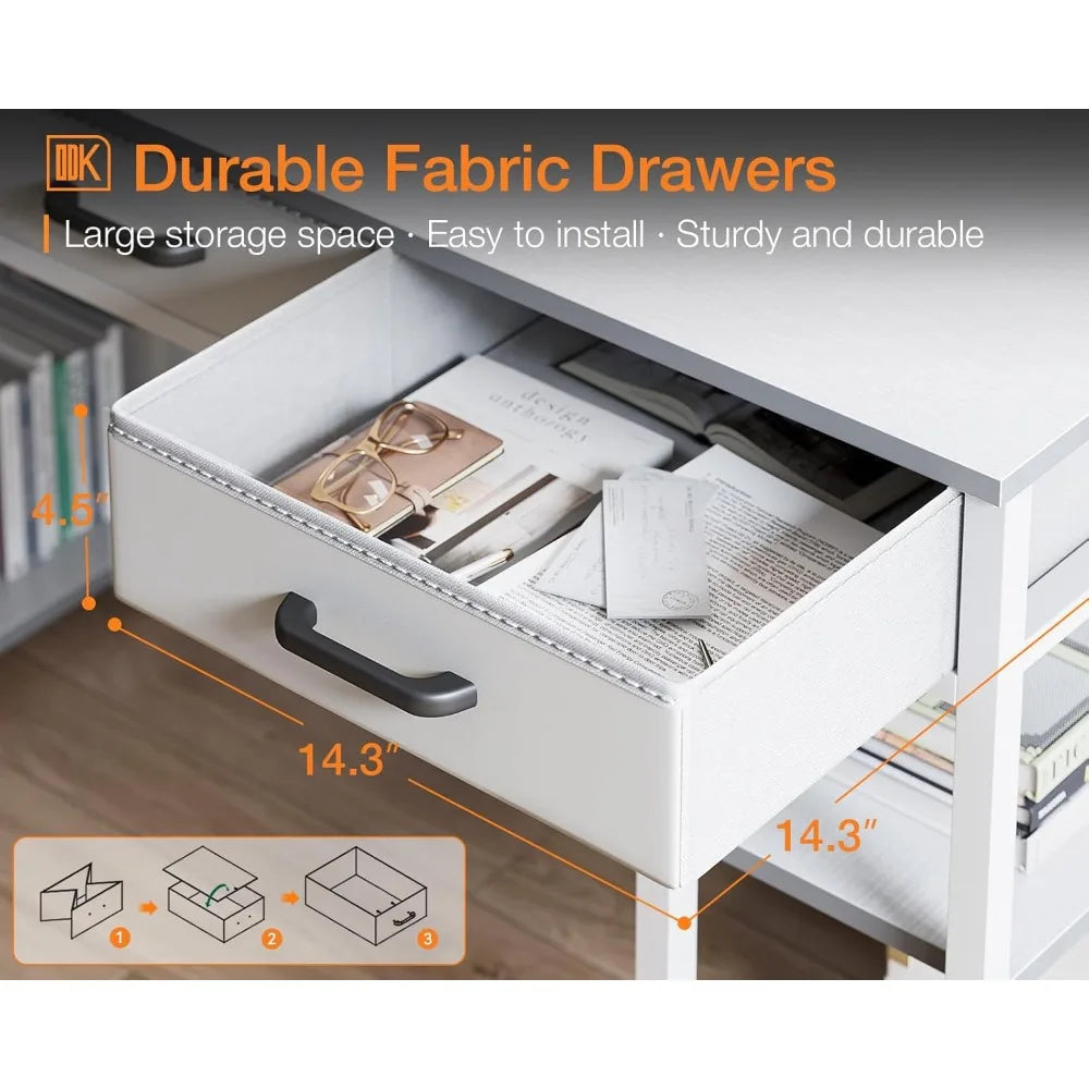 Zhuxiang Modern Office Computer Desk With Fabric Drawers