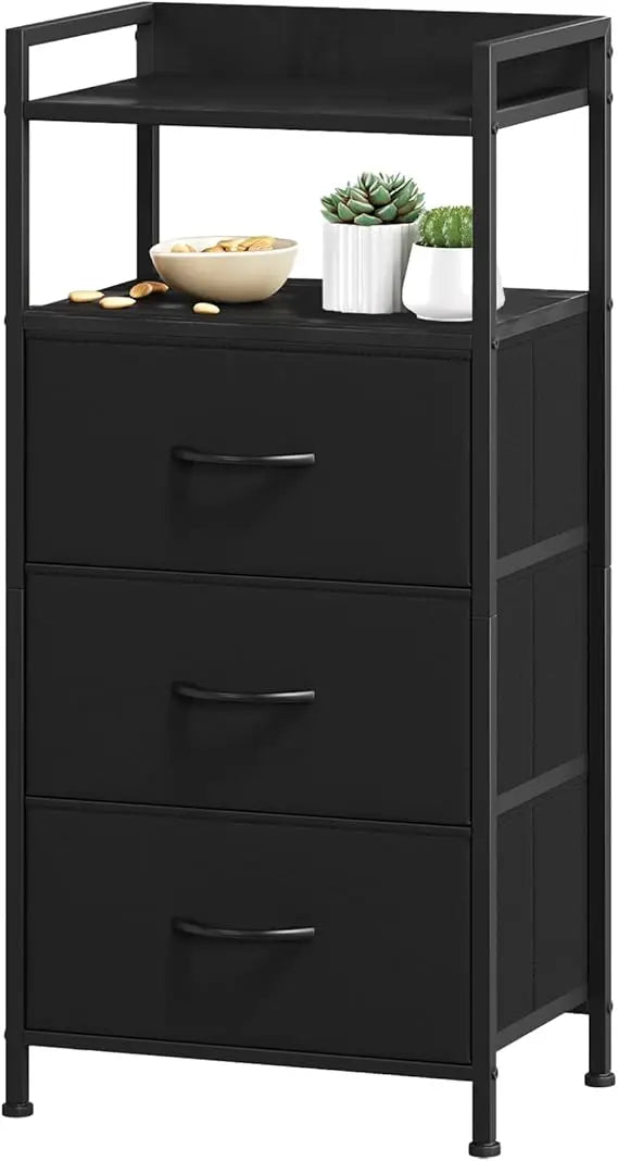 MKDK Somdot Nightstand With 3 Drawers Bedside Table