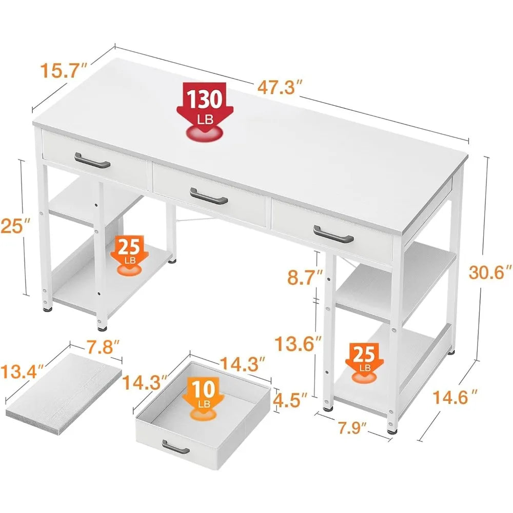 Zhuxiang Modern Office Computer Desk With Fabric Drawers