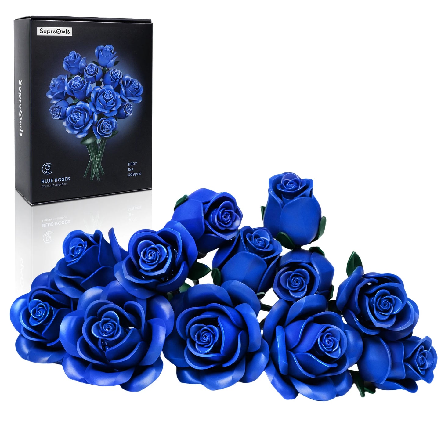 SupreOwls Roses Bouquet Building Blocks Set For Home Decor