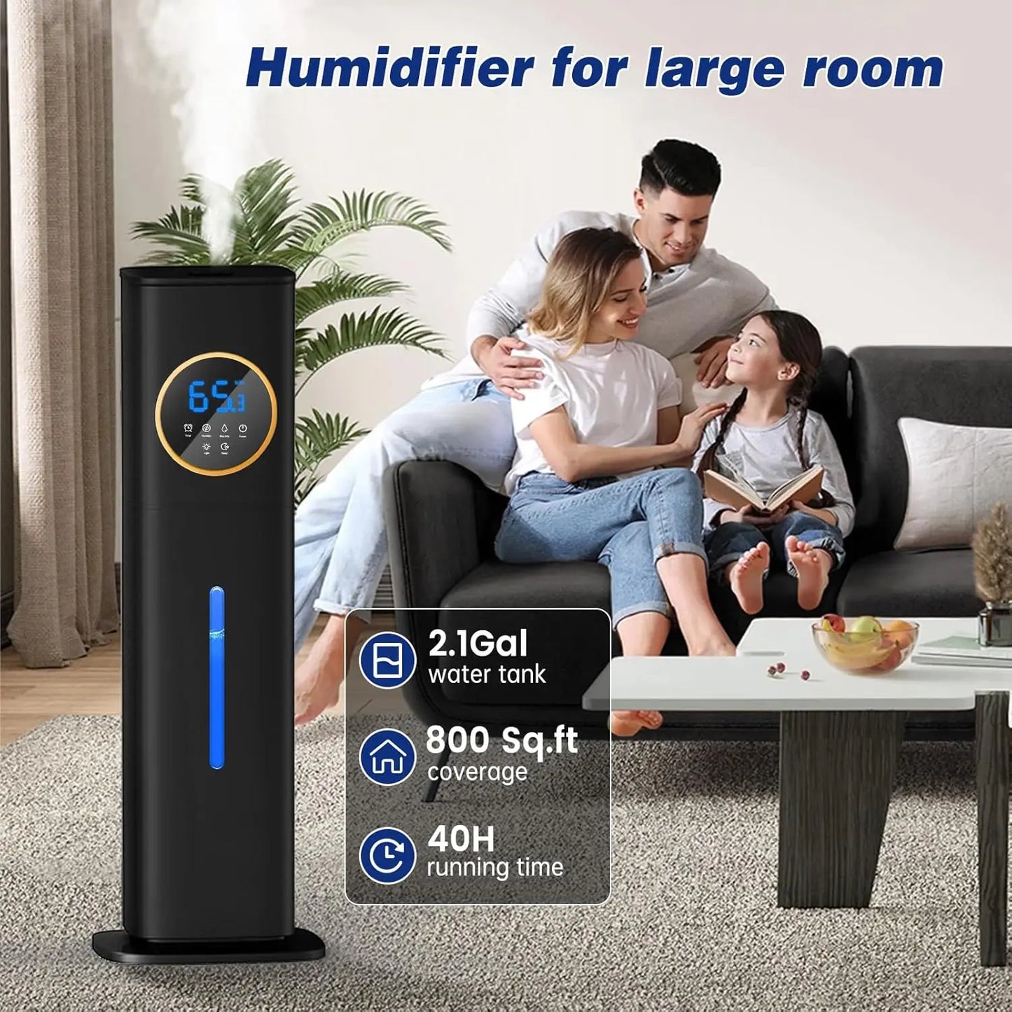 LISM Large Capacity Humidifier With Top Fill And Oil Diffuser
