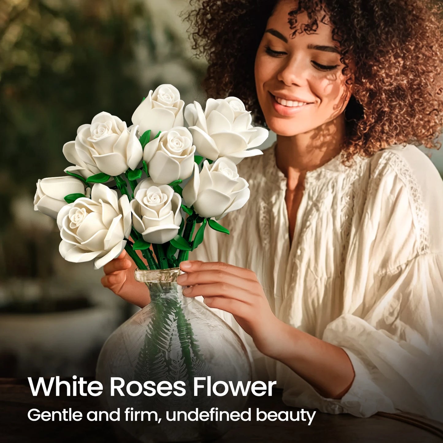 SupreOwls Roses Bouquet Building Blocks Set For Home Decor