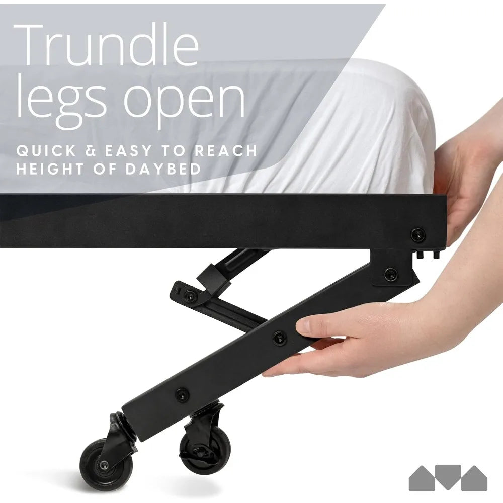 Milliard Daybed With Backrest And Pop Up Trundle Modern Frame