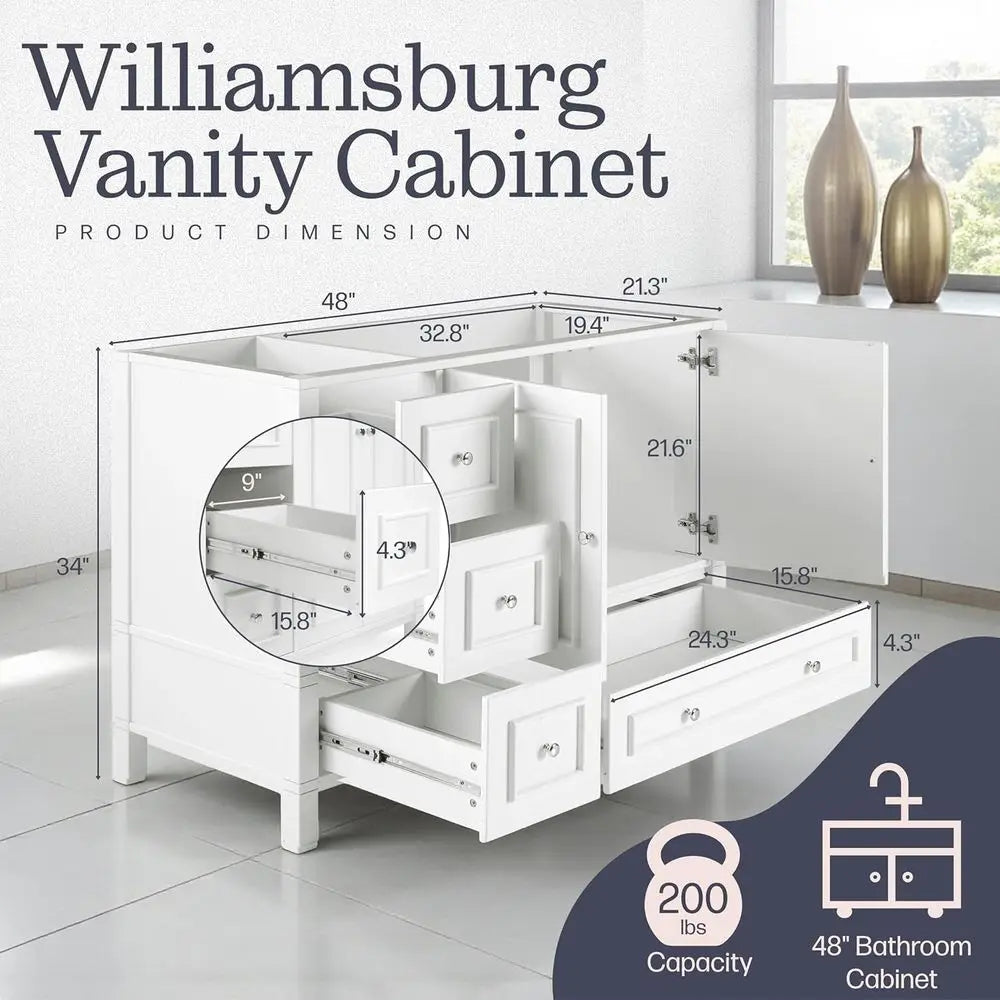 Williamsburg Freestanding Bathroom Vanity Without Sink Soft Close Doors