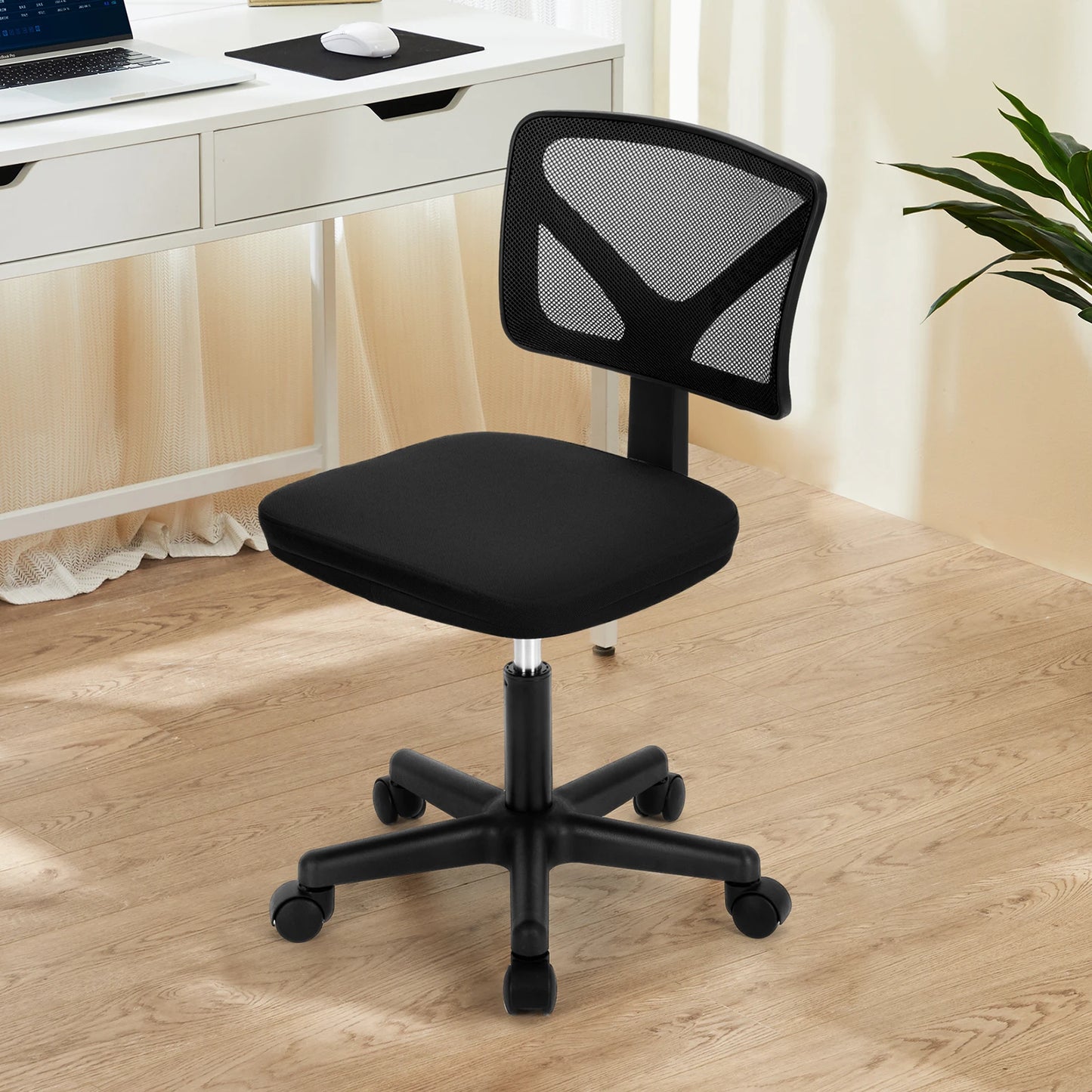 JHK Mesh Lumbar Support Armless Office Chair 360 Swivel