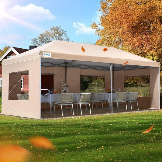10x20 ft Pop up Canopy with Sidewalls Easy up Canopy Tent Instant Shelter with Windows for Outdoor Event Party
