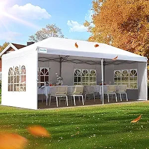 10x20 ft Pop up Canopy with Sidewalls Easy up Canopy Tent Instant Shelter with Windows for Outdoor Event Party