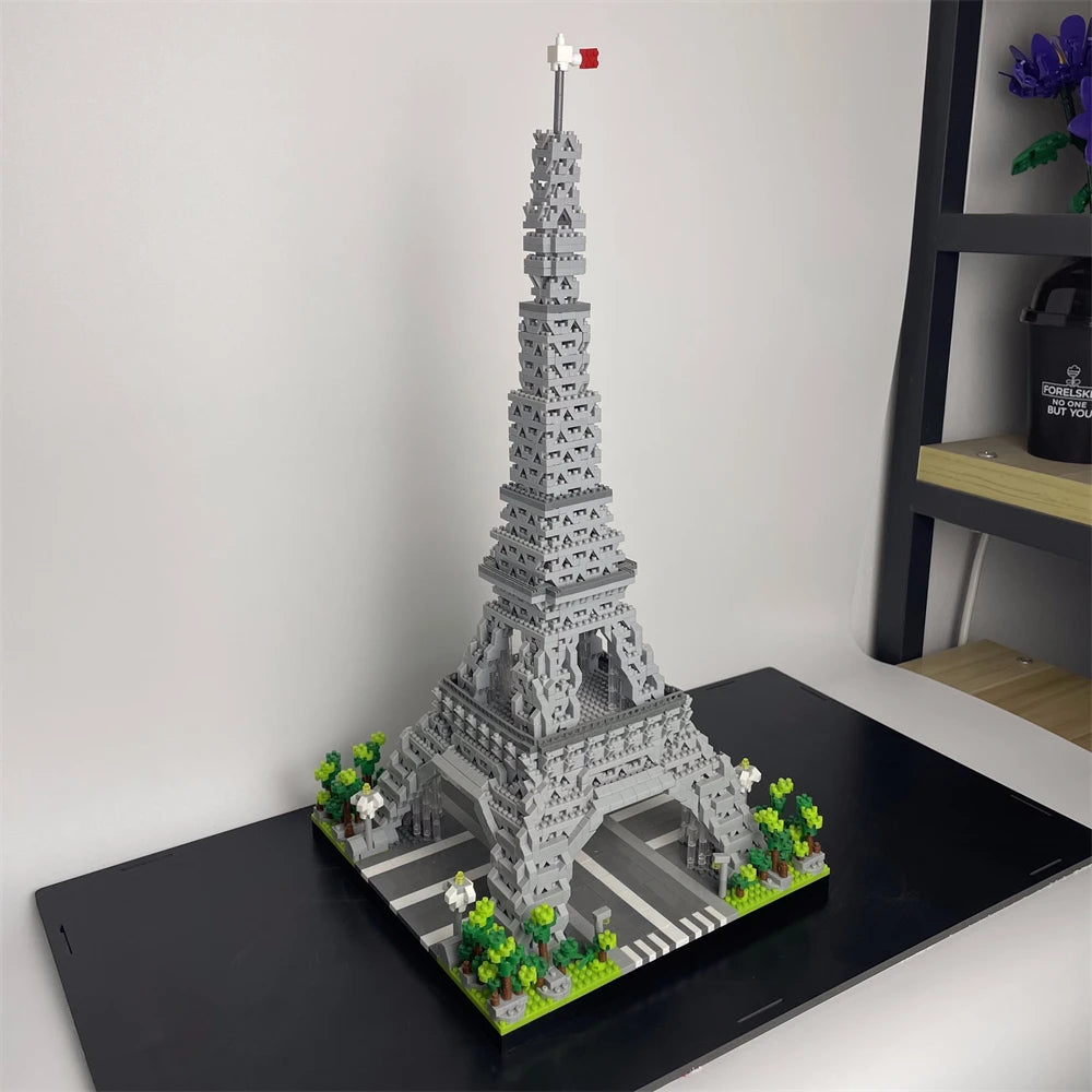 Knew Built Eiffel Tower Micro Mini Block Set Office Decor