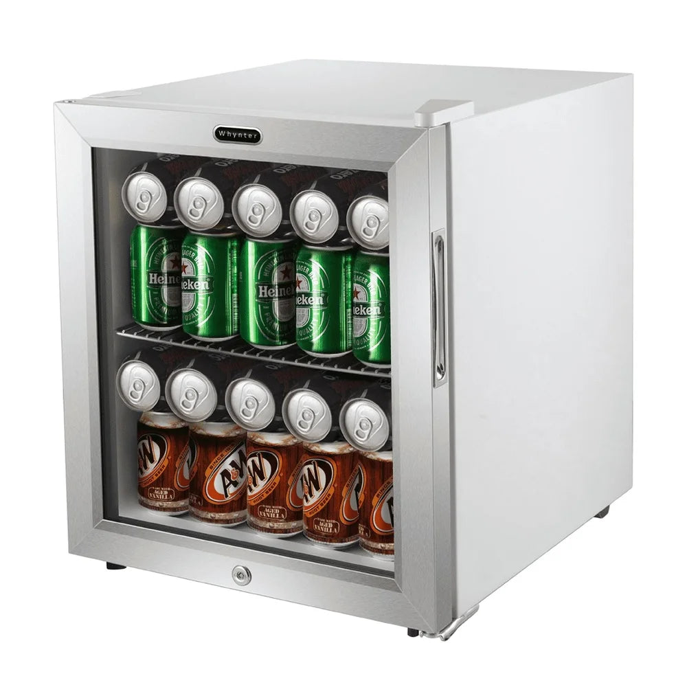 XMSJ Stainless Steel Beverage Refrigerator With Locking Door