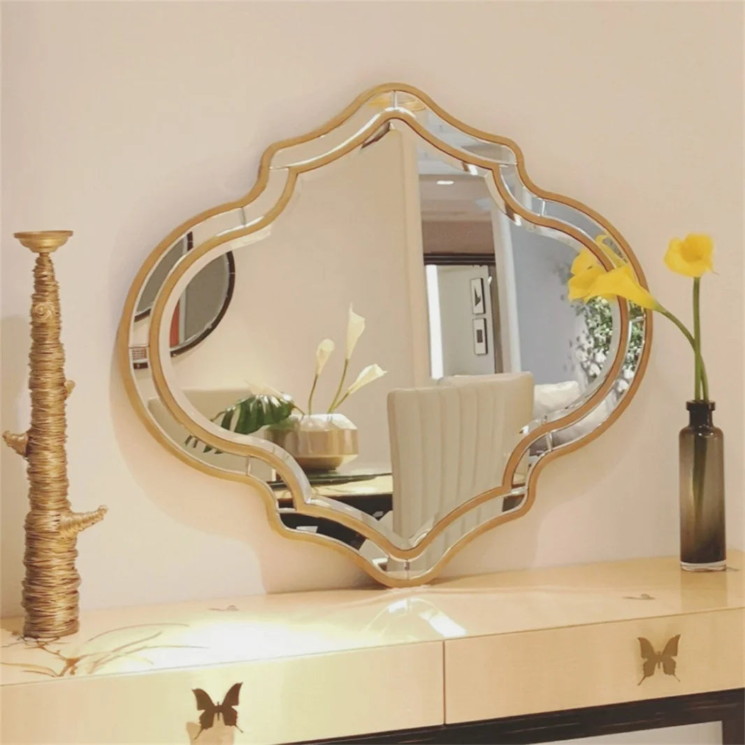 Hign-concerned Wall Mirror Glass Frame Accent For Living Room