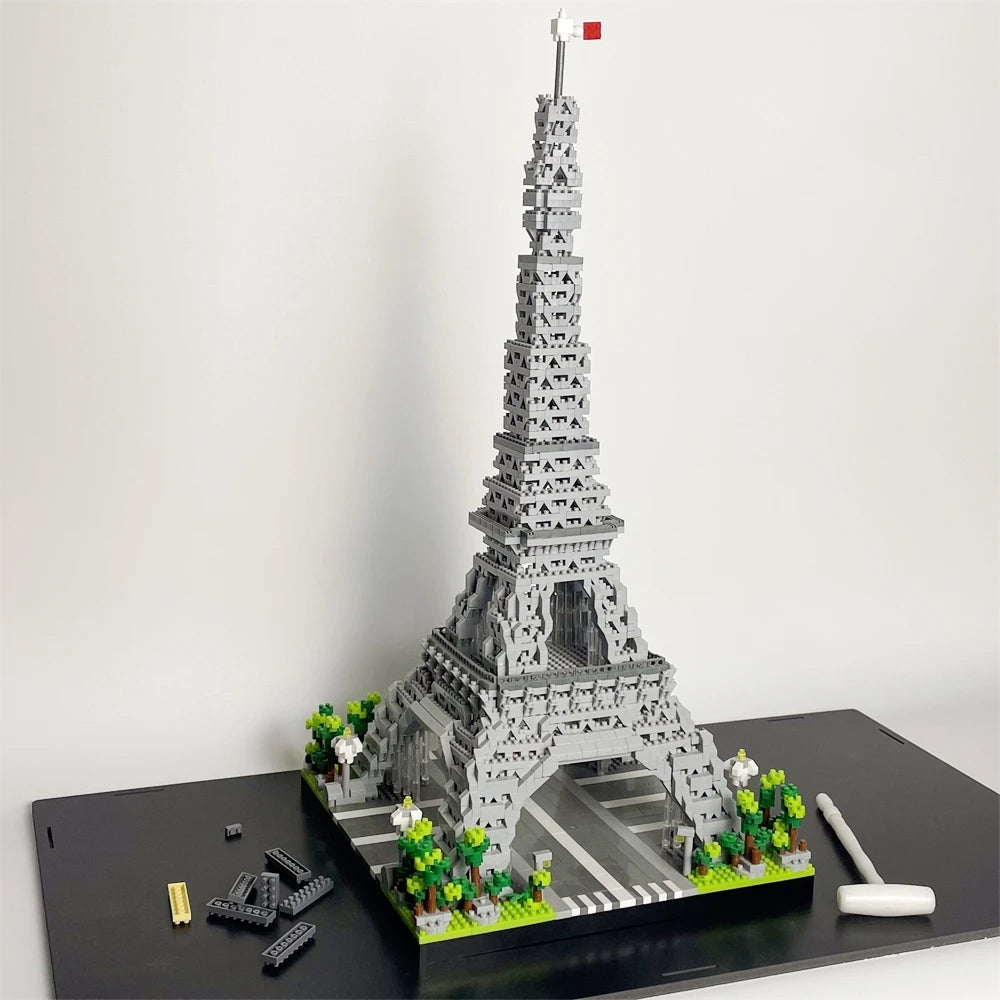 Knew Built Eiffel Tower Micro Mini Block Set Office Decor